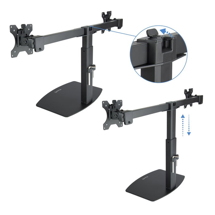 TooQ Soporte de Sobremesa para 2 Monitores 17''-27'' Negro